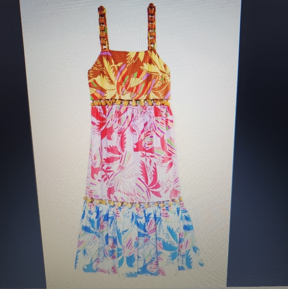 FARM Rio Dresses Farm Rio Mixed Color Birds Wooden Beads Dress